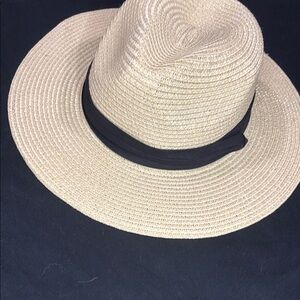 Stylish Tan Hat with Black Band